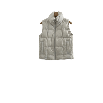 Sand White Puffer Vest, Size S