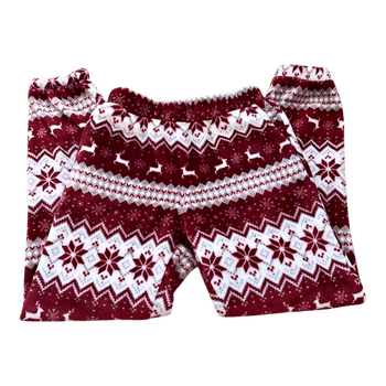 Red patterned soft christmas pajama bottoms