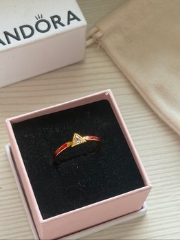 Pandora red triangle ring