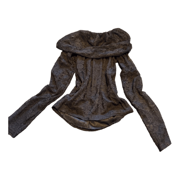 Sort blonde offshoulder langærmet top