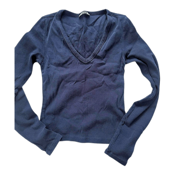Stradivarius navy ribbed top