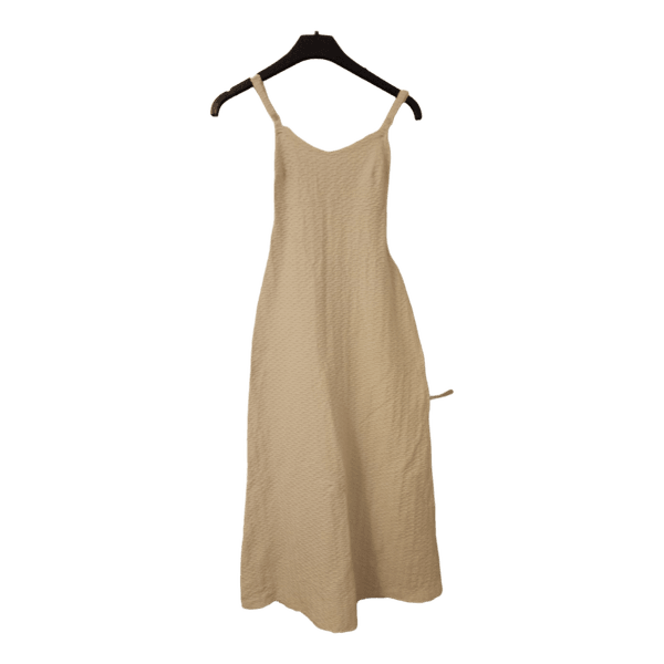 White textured midi dress