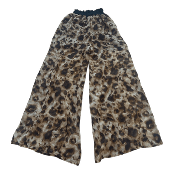 Leopard print wide-leg trousers