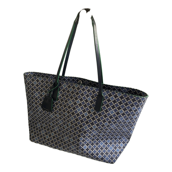 Blå mønstret shopper
