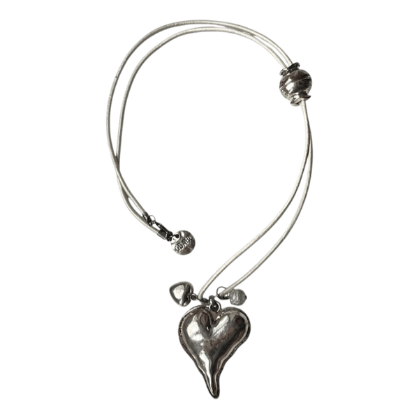 Silver heart pendant necklace