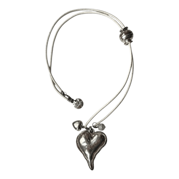 Silver heart pendant necklace