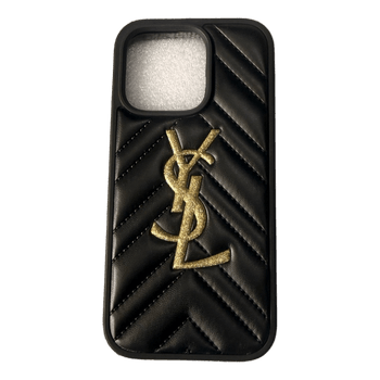 Black leather phone case 16 pro
