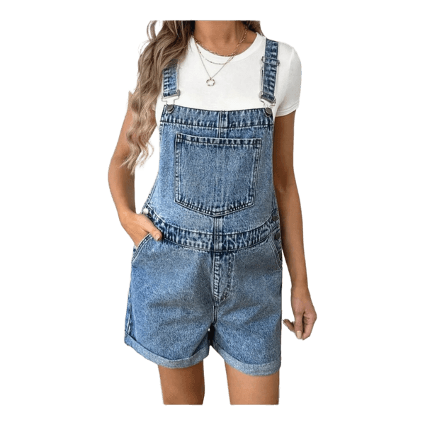 Maternity Blue acid wash denim overall