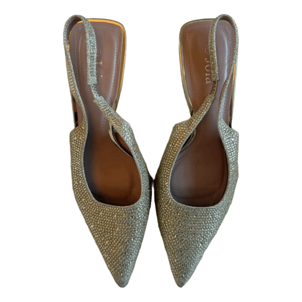 Slingback hæle med rhinsten