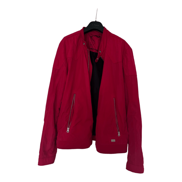 Red zip-up jacket