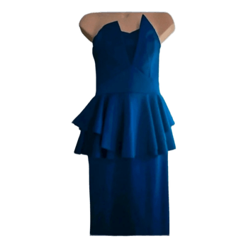 Blue Quiz peplum midi dress