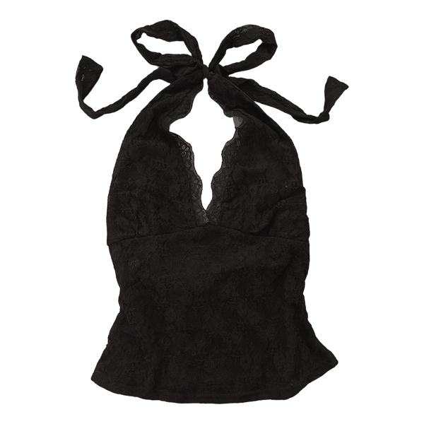 Black lace halter top