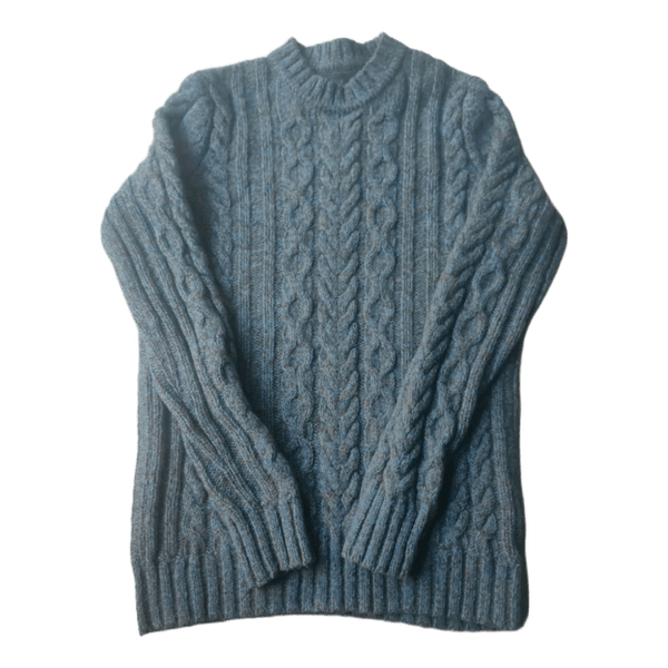 Palmikkoneule John Patridge - 100% Villaa - Sininen - S/M