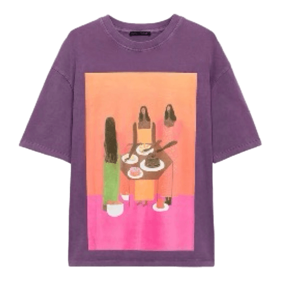 Lilla t-shirt med print