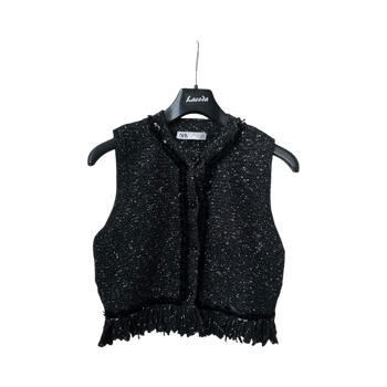 Black Zara tweed sleeveless vest