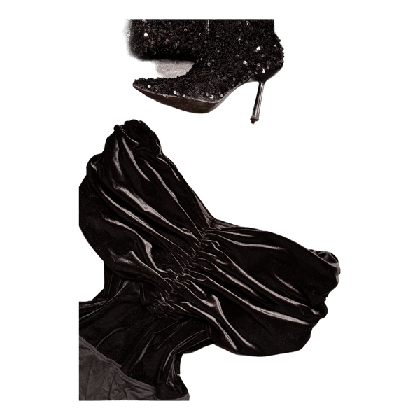 Black velvet bodysuit