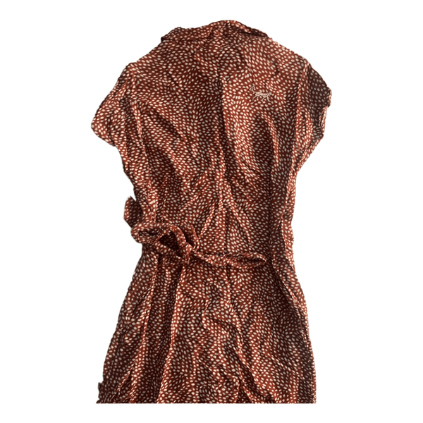 Brown/orange polka dot dress