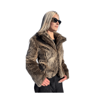 Brown faux fur coat
