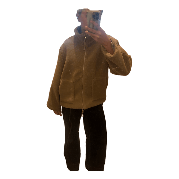 Beige teddy fleecejakke