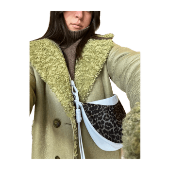 Green shearling coat