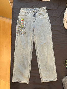 Naisten Nyc Diamante Relaxed Denim Housut Farkut