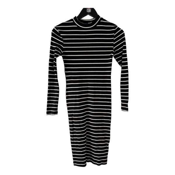 Black striped midi dress