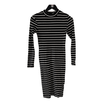 Black striped midi dress