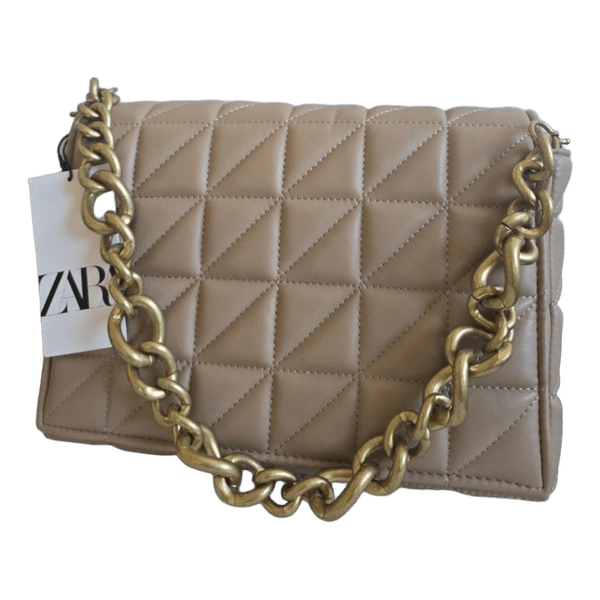 Zara beige skuldertaske