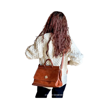 Brown Handbag with Adjustable Strap