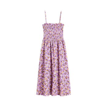 Purple floral midi dress