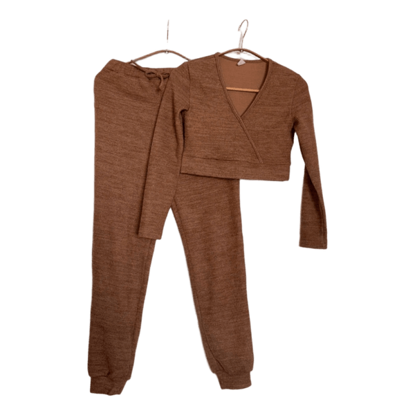 Brown knit lounge set