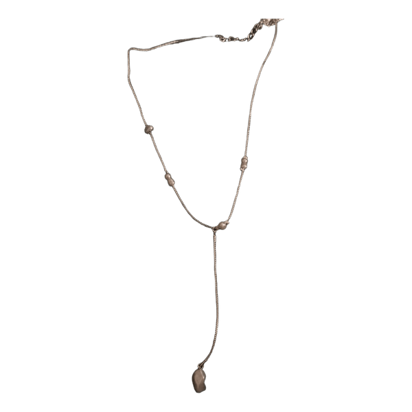 Silver lariat necklace