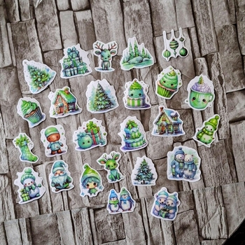 Vihreitä joulutarroja 