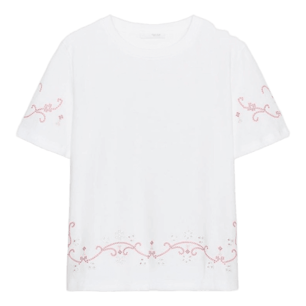 Hvid t-shirt med mønster
