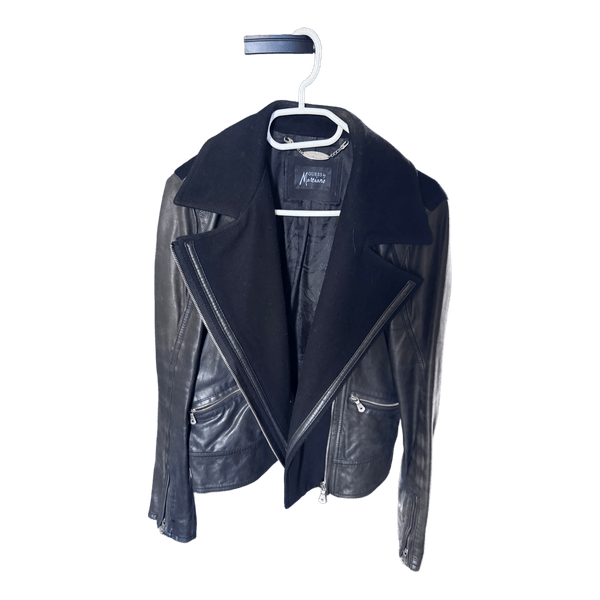 Black leather Guess jacket