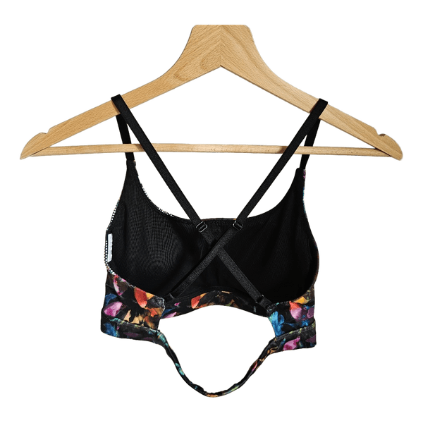 Stronger Floral Print Sports Bra Criss Cross Back Medium Support Size M