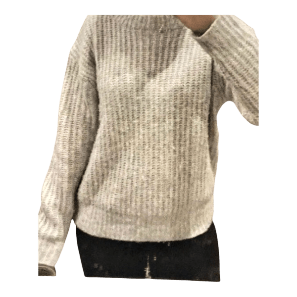 Grey ribbed knit jumper