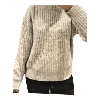 Grey ribbed knit jumper