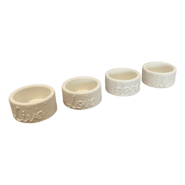 White tea light holders