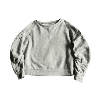 Grey cropped sweatshirt with embellishments