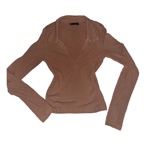 Brown long sleeved top