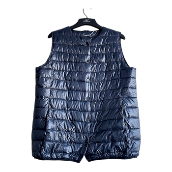 Monton Men’s Quilted Puffer Vest XL Navy Blue Lightweight Gilet Casual Jacket