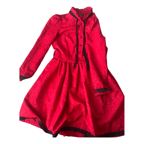 Red damask mini dress