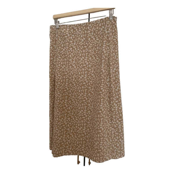 Beige blomstret nederdel