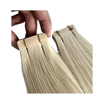 Premium Russian blonde tape-in hair extensions