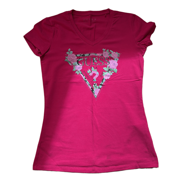 Guess pink floral t-shirt