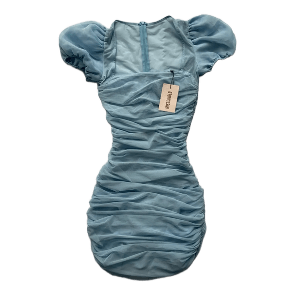Blue missguided  ruched mini dress