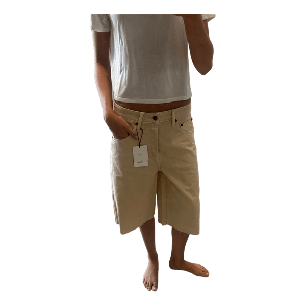 Beige denim shorts