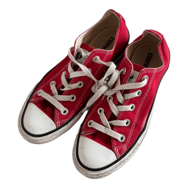 Red canvas sneakers
