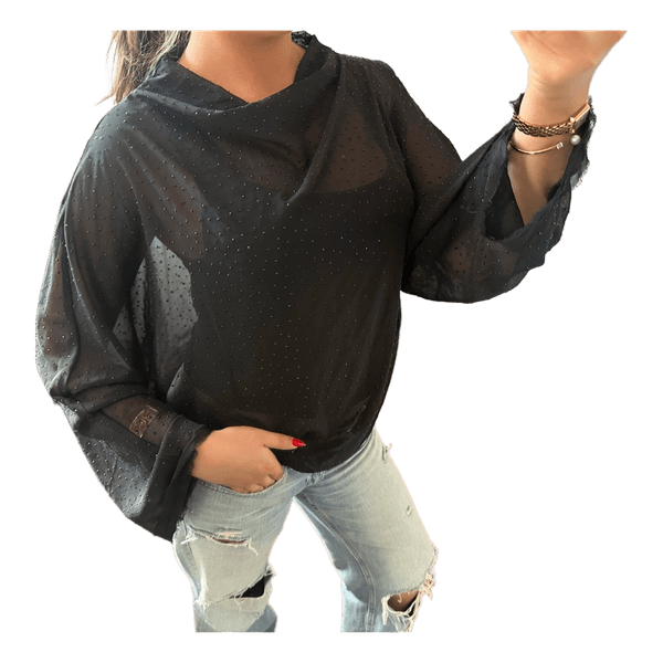 Zara Svart transparent blus